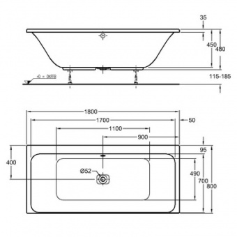 Ванна акриловая 180x80 Keramag MyDay 650580000  - Вид №5