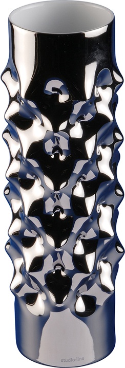 81042 Rosenthal Ваза Rosenthal Вибрации 25см, фарфор, глянцевая платина Фарфор 