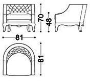 OPERA CONTEMPORARY Кресло из мягкой ткани с подлокотниками Margherita sun-id-1352457 - Вид №2