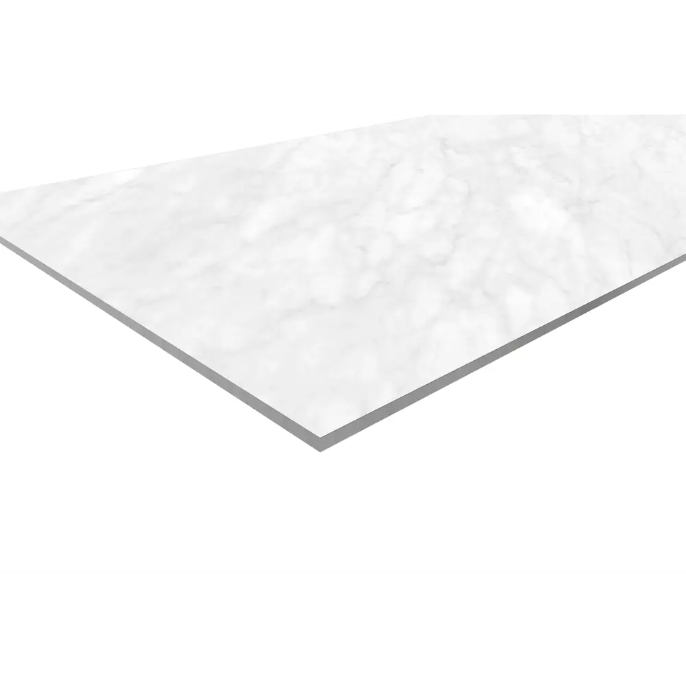 Стеновая панель White Carrara 120x0.4x60 см АКП цвет белый 84548130 STLM-2174377 ALUMOART  - Вид №1