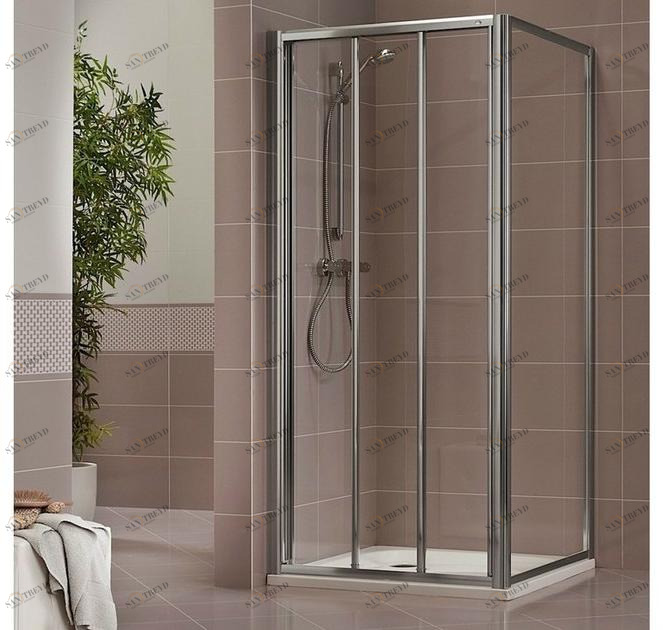 Duka Хрустальная душевая кабина с раздвижной дверцей Quadra – con profili verticali e orizzontali A-ct3