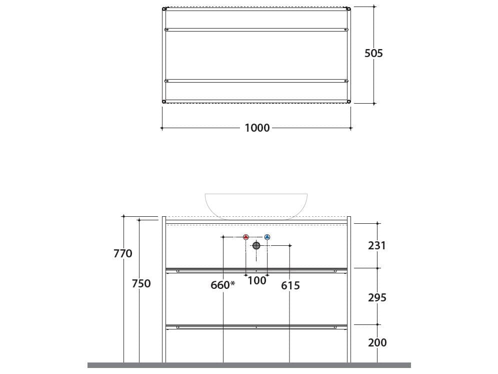Напольный умывальник Ceramica Globo MATERIA - MT015BO ARCH-00063516 - Вид №3