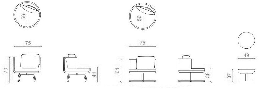 B&T Design Кресло из ткани с подлокотниками Round sun-id-1400427 - Вид №3