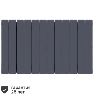 Радиатор секционный Rifar Supremo S50012RAL7012 500/90 12 секций боковое подключение биметалл серый 82560827 STLM-2057257