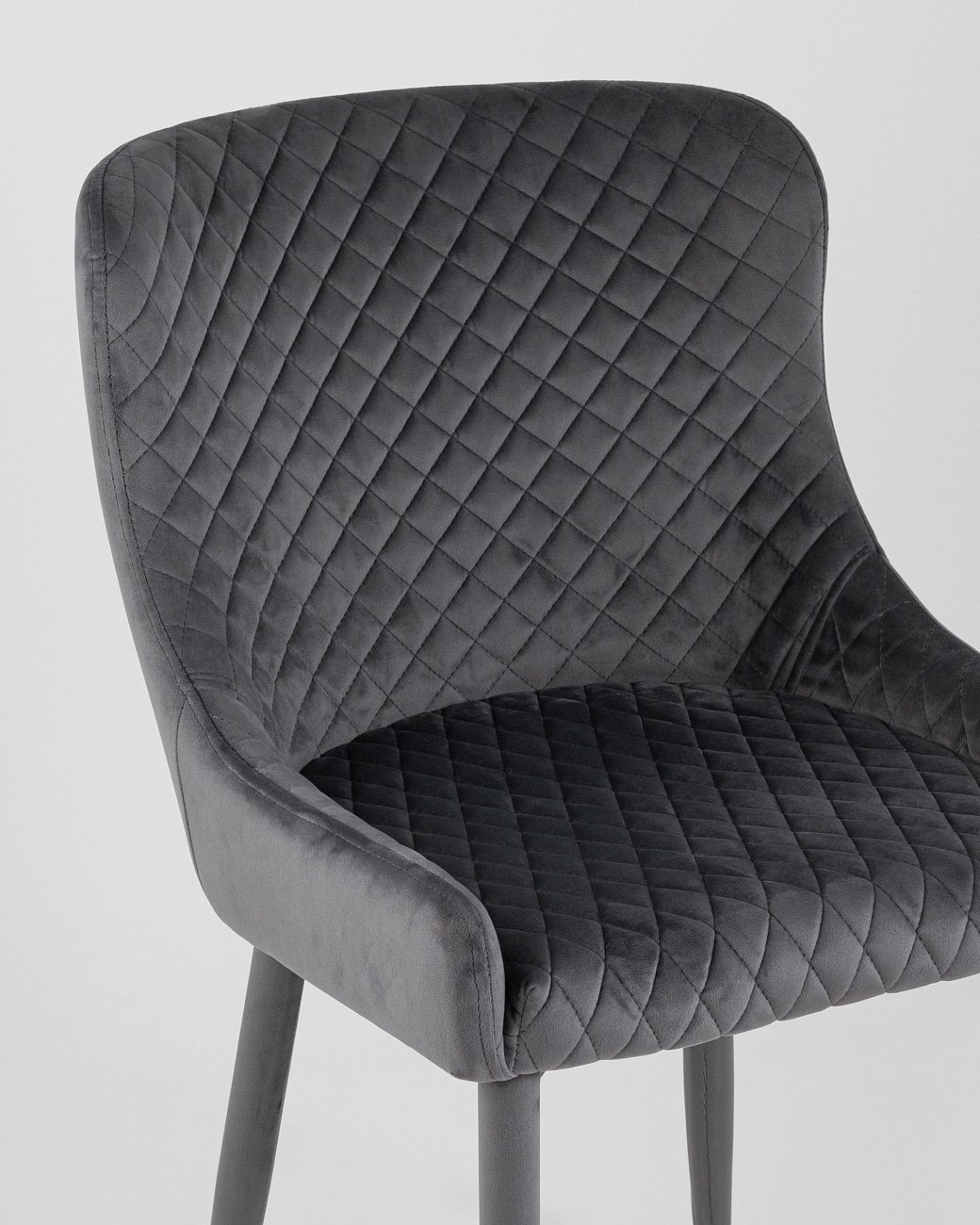 Стул мягкий со спинкой серый с ножками вельвет "Ститч" STOOL GROUP ДИЗАЙНЕРСКИЕ 00-3881933 Серый  - Вид №6