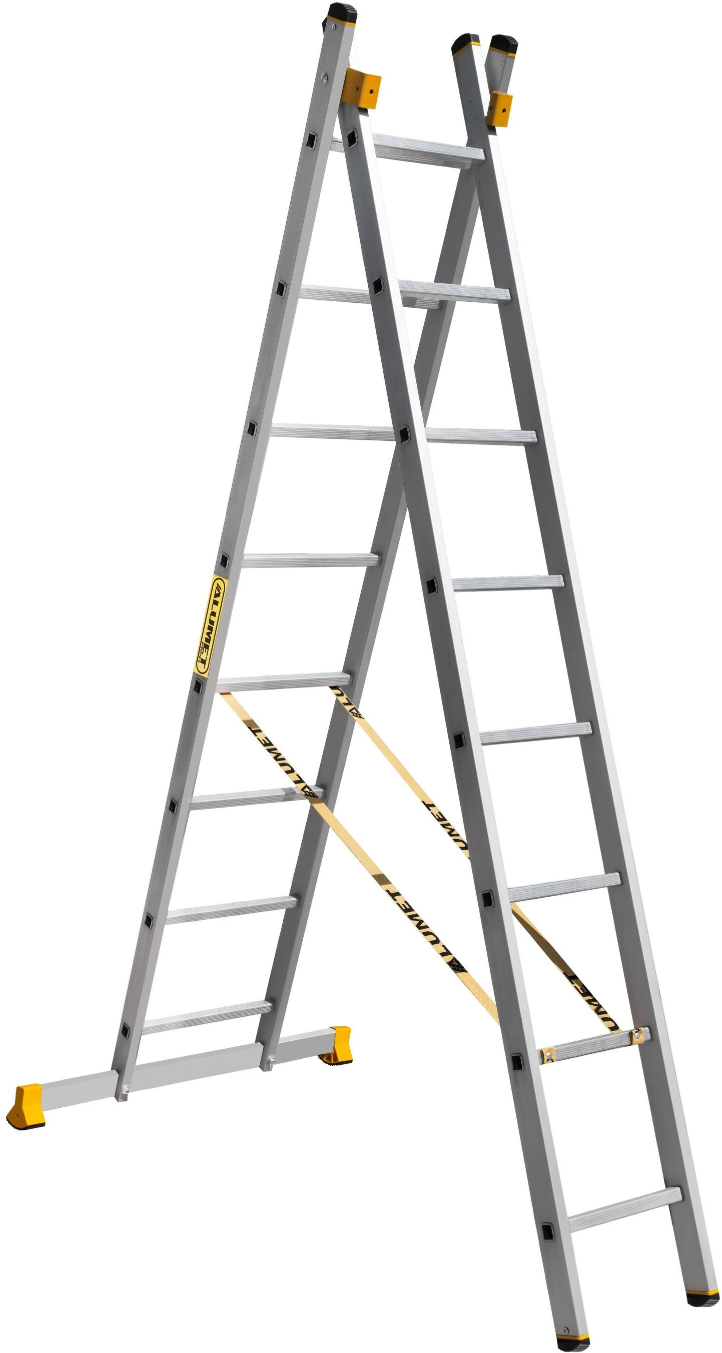 Алюминиевая профессиональная двухсекционная универсальная лестница P2 9208