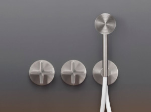 Нержавеющая сталь термостатический встраиваемый смеситель для ванны / душа с ручным душем