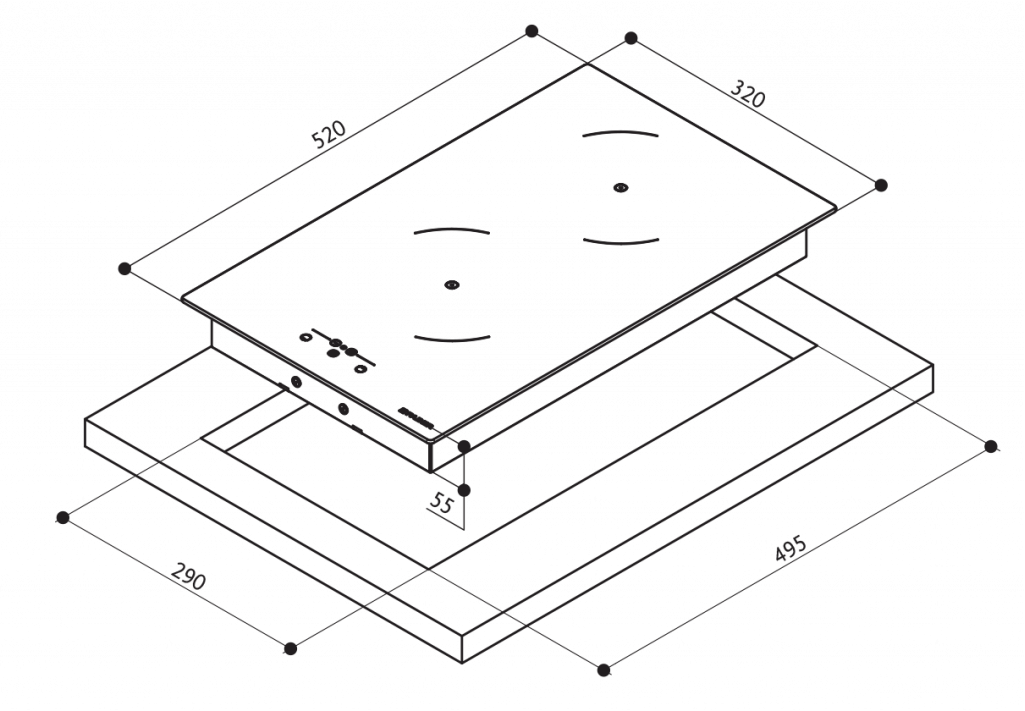 FABER Встраиваемая индукционная стеклянная плита  108.0536.624  - Вид №1