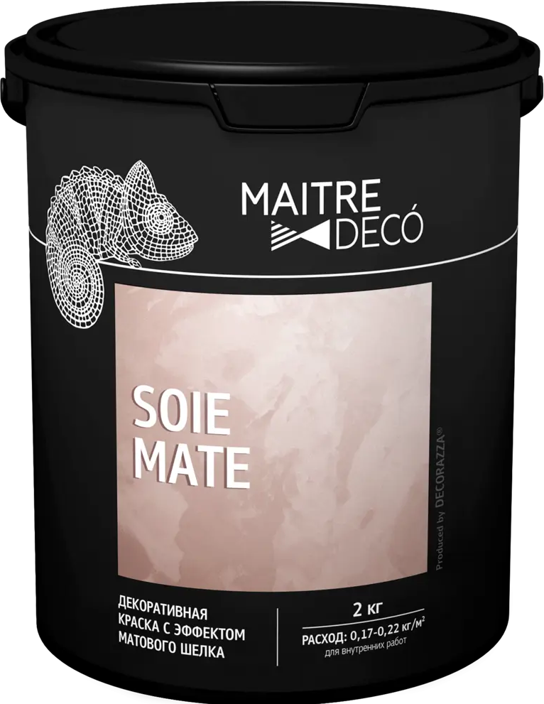 MAITRE DECO Декоративная краска Soie Mate с эффектом матового шелка 2 кг жемчужно-белый 89149809