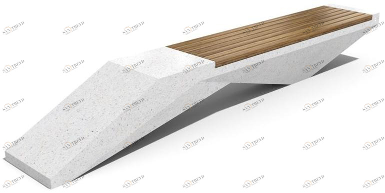 ENCHO ENCHEV - ETE Скамейка из бетона и бамбука без спинки  234 