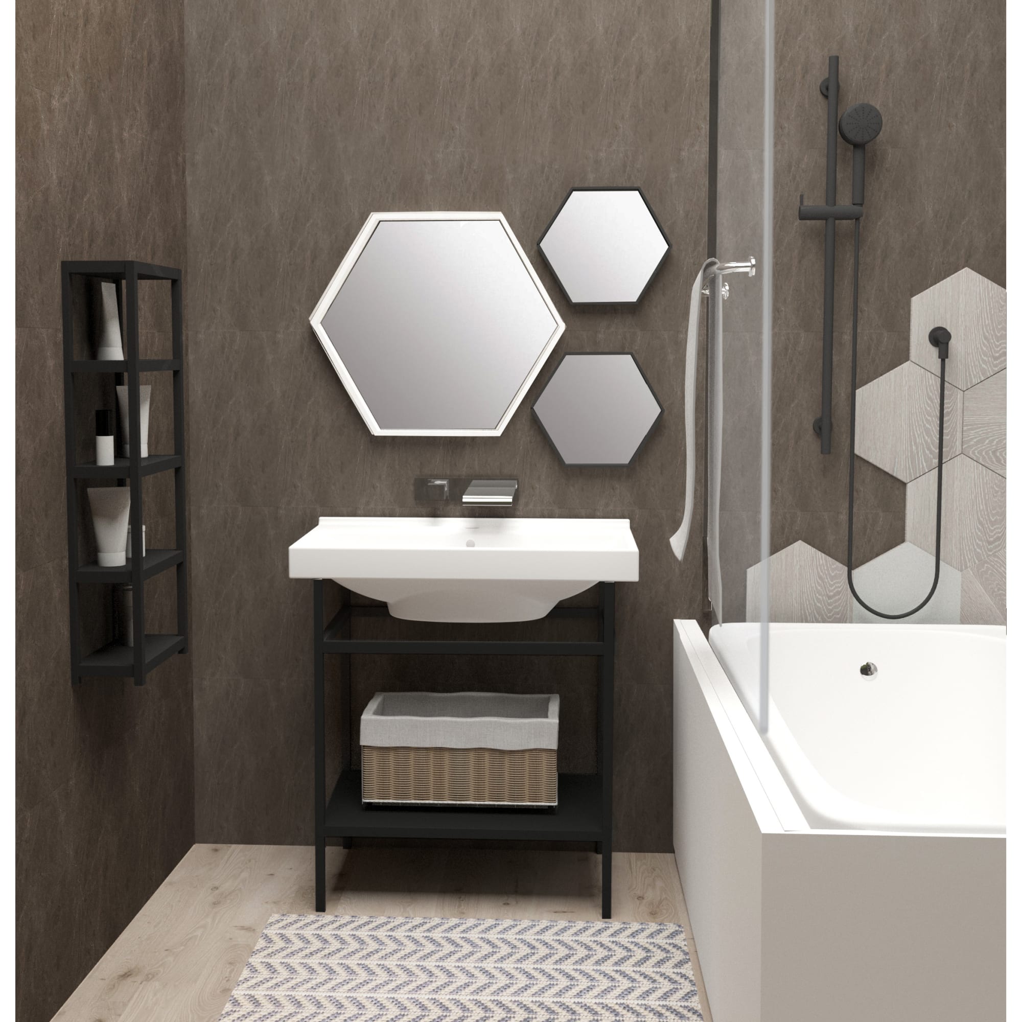 82111189 Зеркало 25х22 см цвет чёрный Ferro Santreyd - Вид №5