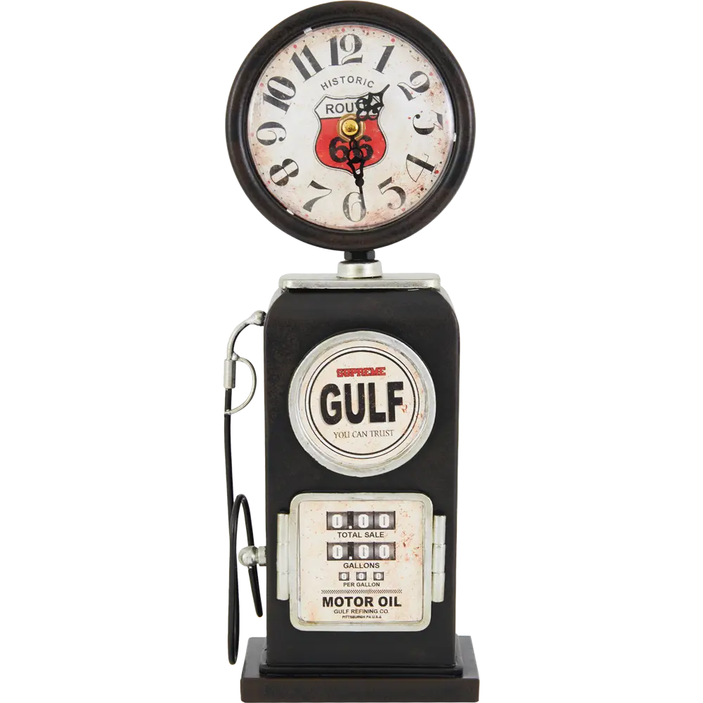 Часы настольные Dream River Бензоколонка металл цвет черно-белый ø13 см STLM-2075028