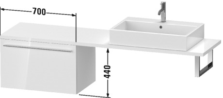 XL544308686 Шкафчик для компактной консоли X-Large #XL5443 700 x 478 мм Капучино глянцевый лак Duravit - Вид №2