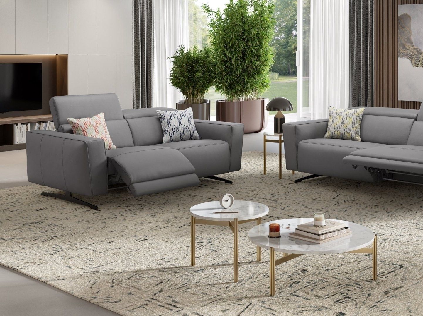 3-местный кожаный диван Sofanella Alesso ARCH-00148406 - Вид №1