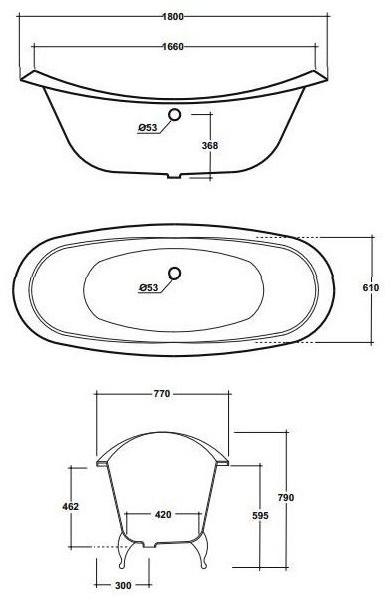 Olympia Ceramica Отдельностоящая чугунная ванна на ножках Impero Varo - Вид №3