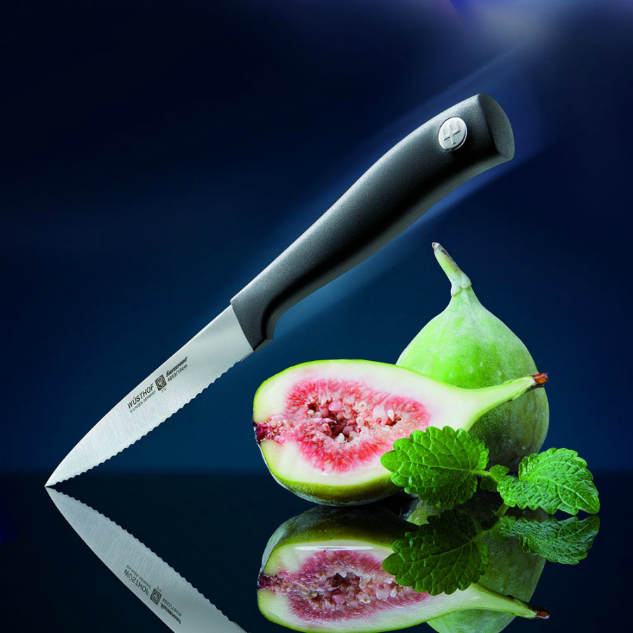 Набор ножей Silverpoint на светлой деревянной подставке: 4 шт., мусат WUESTHOF W9829 - Вид №2