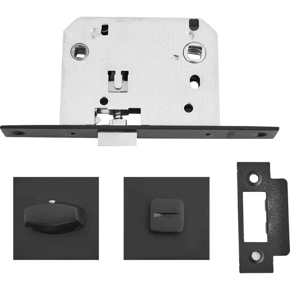 Дверные ручки Punto Porto с запиранием комплект цвет черный STLM-2183824 - Вид №2