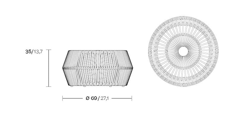 Круглый садовый пуфик Kettal ZigZag ARCH-00086705 - Вид №11
