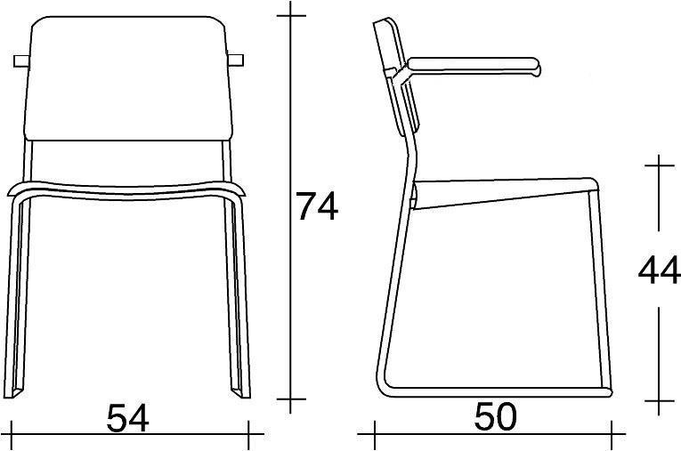 TALIN Салазки стула из фанеры с подлокотниками для залов ожидания sun-id-1419113 - Вид №1