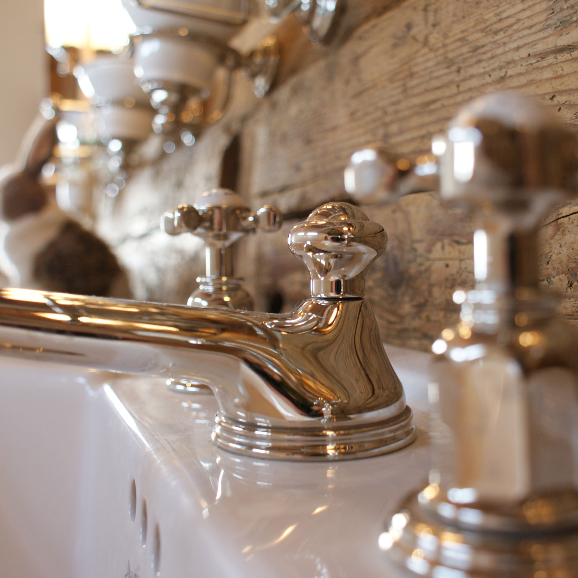 Traditional bathrooms Смеситель для умывальника CROSSHEAD на 3 отверстия Pr3731/bn  - Вид №2