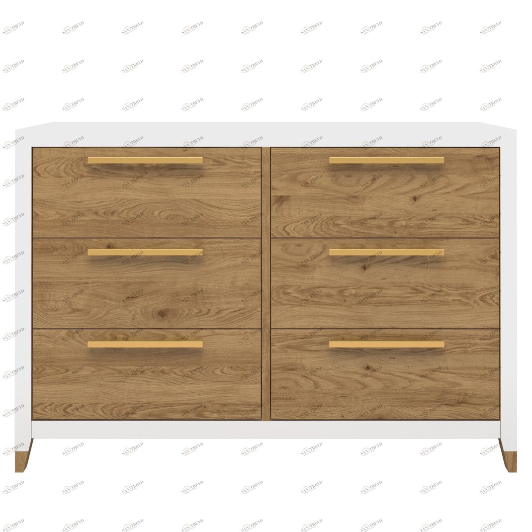 Комод с 6 ящиками бежевый N2 Arnika FURNITERA ДИЗАЙНЕРСКИЕ 120332 Бежевый;белый 