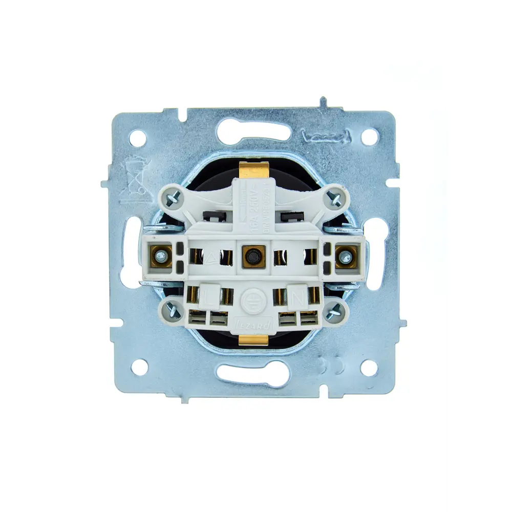 Розетка встраиваемая Lezard Asti с заземлением цвет черный бархат STLM-2131796 - Вид №2