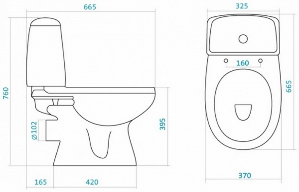 101645 Компакт унитаз с бачком Белый SANTEK  Россия  - Вид №1