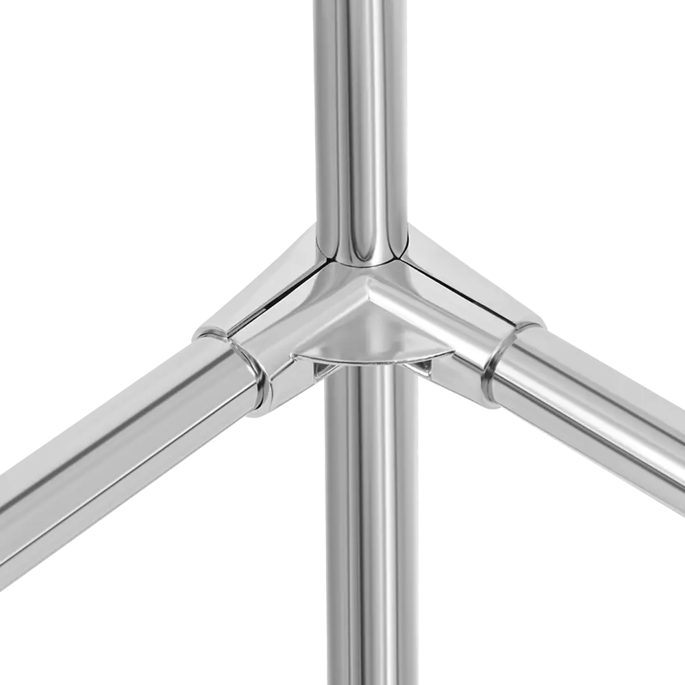 Соединитель 3-х труб угловой с площадкой для полки, цвет хром PALLADIUM STLM-2147601 - Вид №2