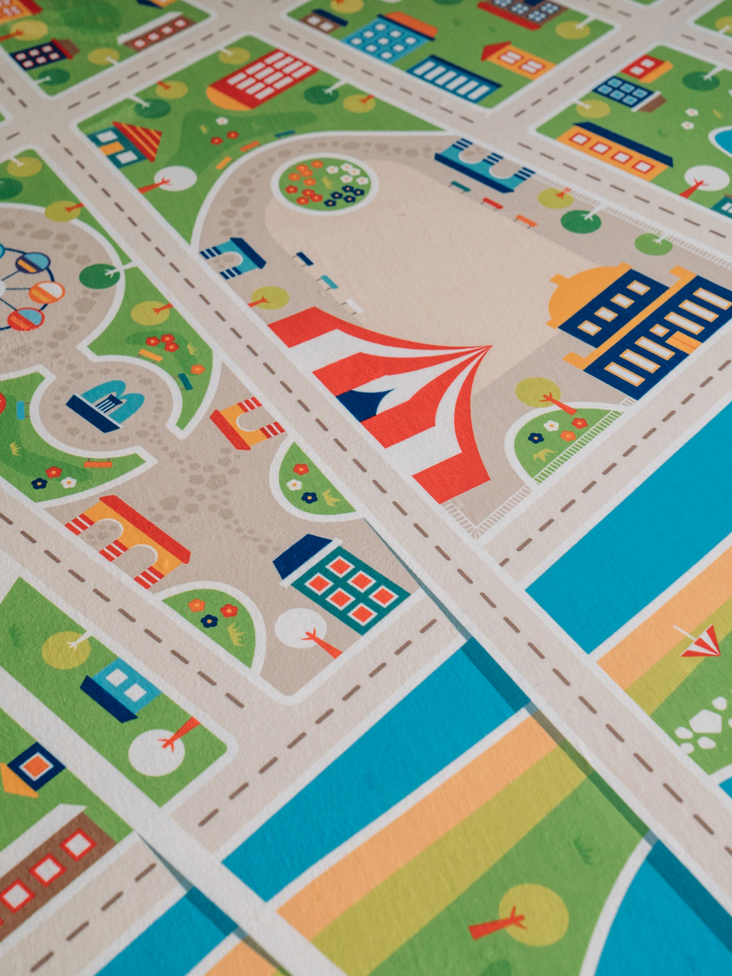 Детский игровой коврик 160х120 см "Маленький город" БЕЛЬМАРКО  351574 Зеленый Santreyd  - Вид №2
