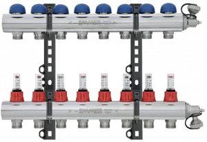 EMMETI Комплект распределительного коллектора штанги Collettori, cassette e valvole a sfera motorizzate