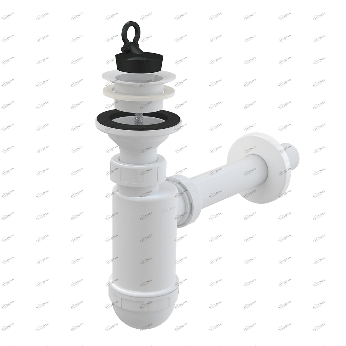 Сифон для умывальника DN32 с пластмассовой peшeткой DN63 ALCAPLAST A420