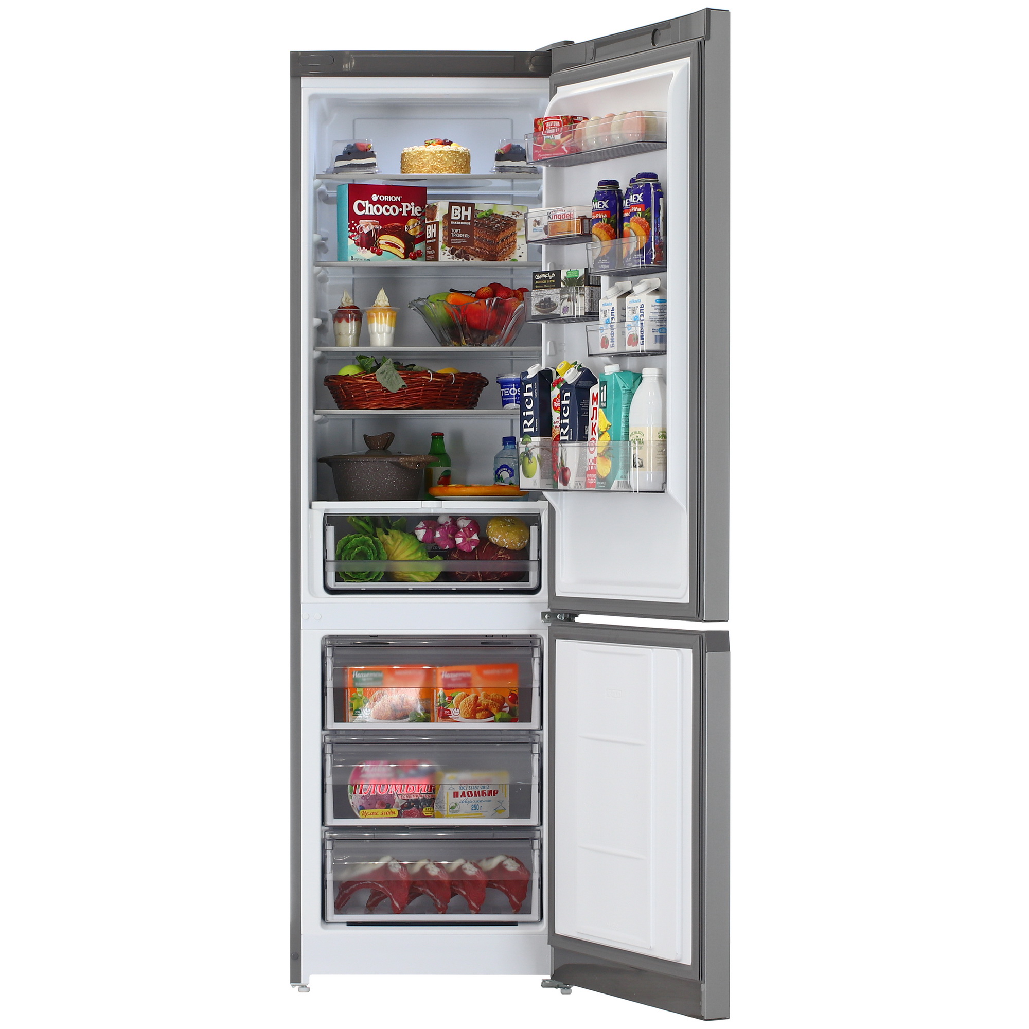 5457089 Холодильник с морозильником   Hotpoint HT 6200 S серебристый STDN-0114233 - Вид №5