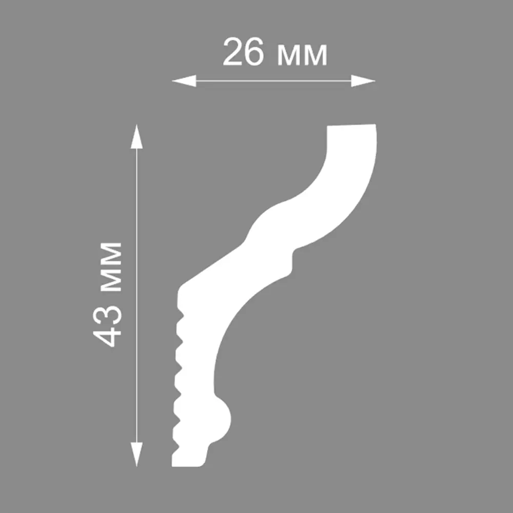 Плинтус потолочный полистирол Format 05015Е белый 26x43x2000 мм 86218476 STLM-2169015  - Вид №2