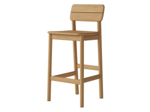 Высокий стул из тикового дерева со спинкой