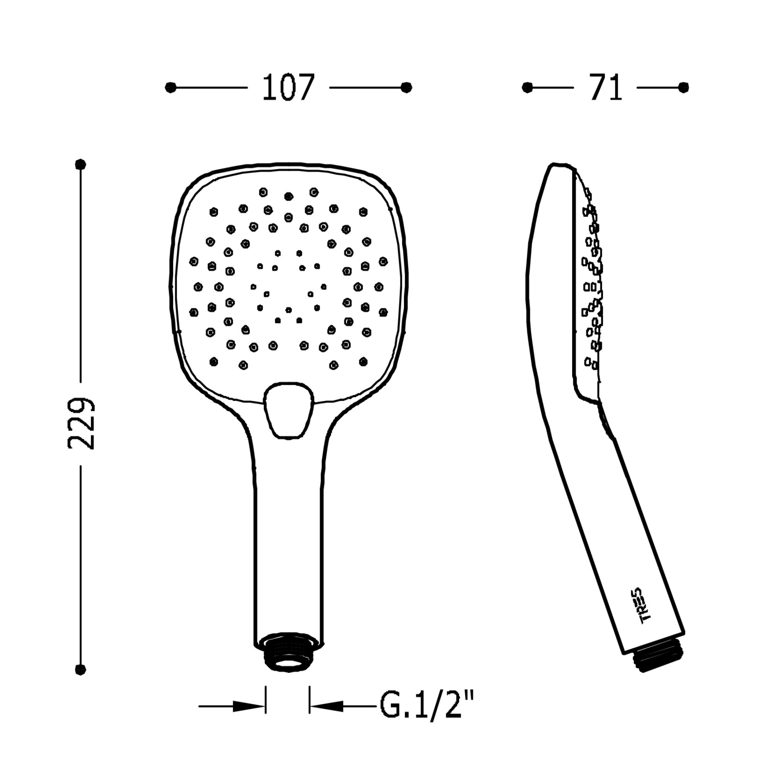 Ручной душ Aqua-push-29974906 TRES Showers - Вид №1