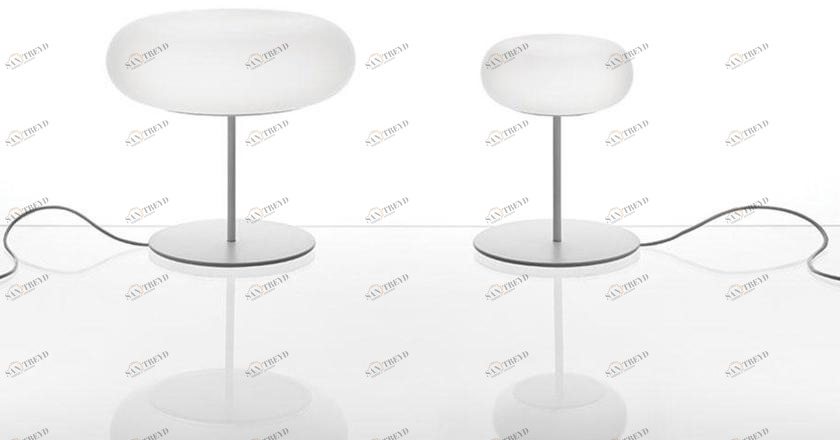 Danese Milano Настольная лампа из опалового стекла и окрашенного металла Itka sun-id-1399104