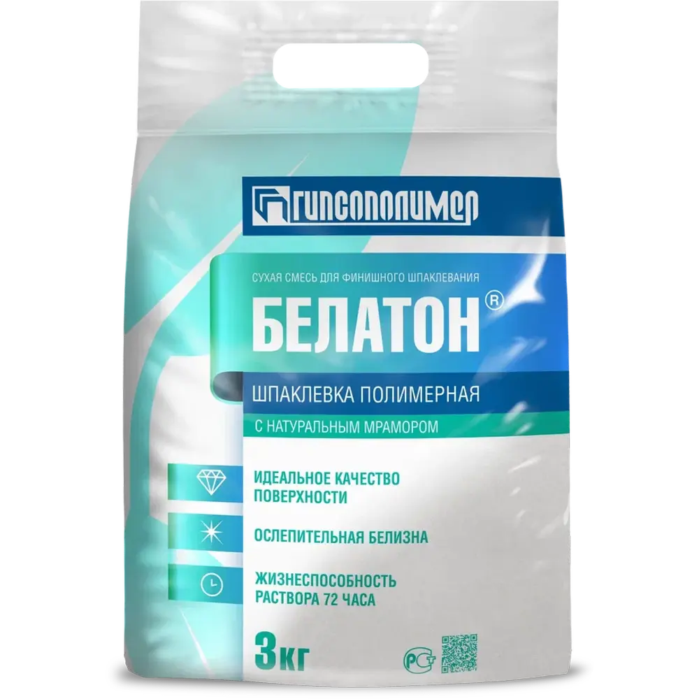 Шпаклёвка полимерная финишная Гипсополимер Белатон 3 кг 85109799 STLM-2001158