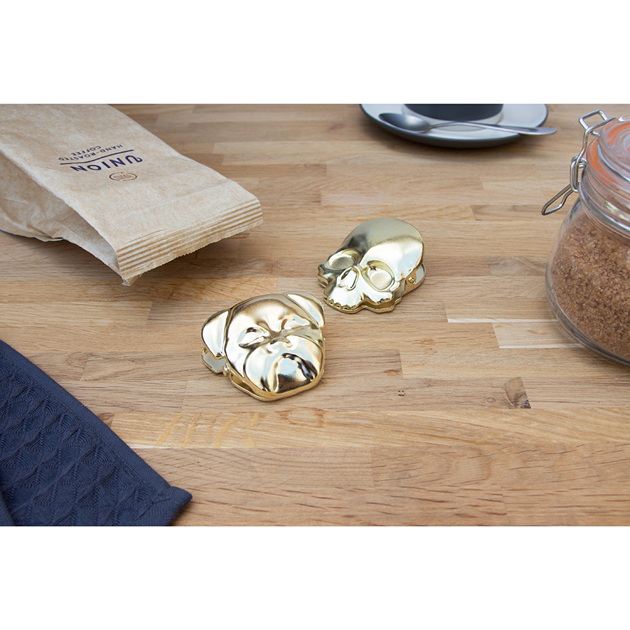 SK CLIPSKULL1 Зажим для пакетов skull, латунь Suck UK  - Вид №3