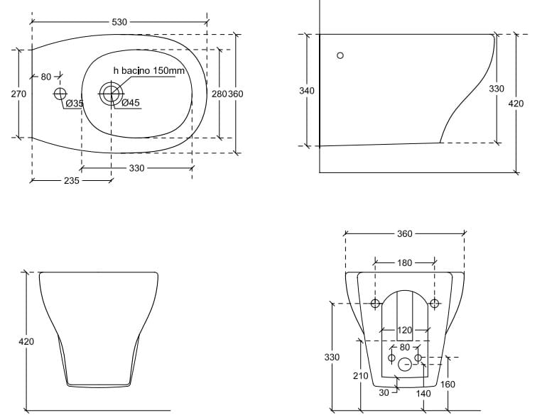 Керамическое подвесное биде Galassia EDEN ARCH-00059549 - Вид №2