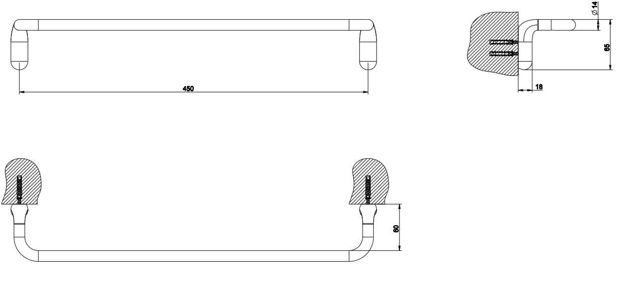 Металлический держатель для полотенец Gessi капля ARCH-00081243 - Вид №4
