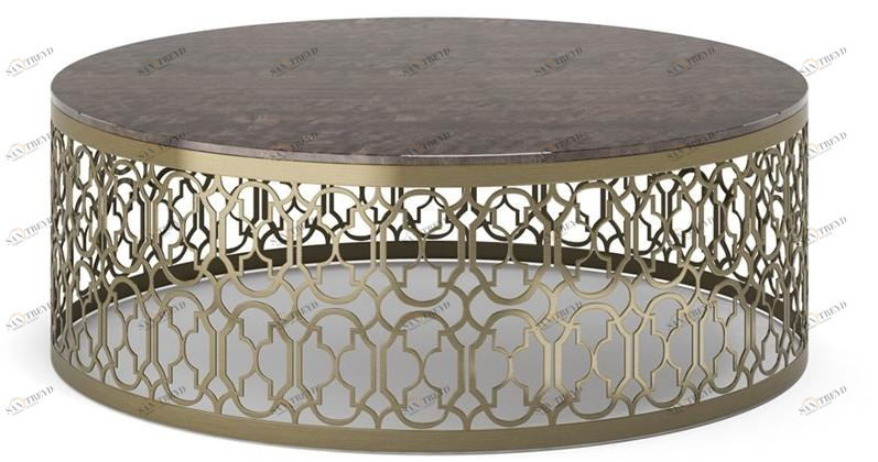 Capital Collection Низкий круглый мраморный журнальный столик для гостиной Nuage sun-id-1377337