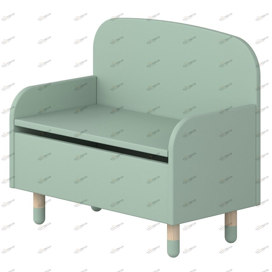 Скамейка с ящиком для игрушек Flexa Play, мятно-зеленая 821006079