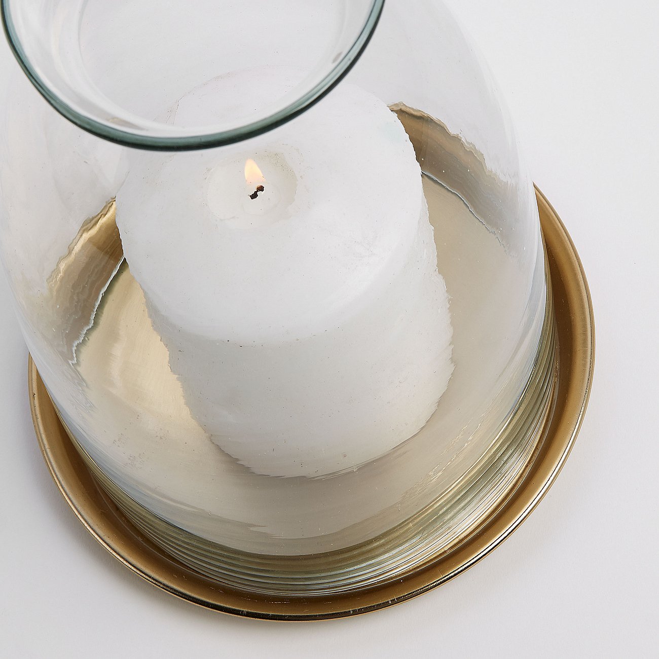 Подсвечник стеклянный на латунном основании прозрачный Chatham от La Forma LA FORMA CHATHAM 342970 Золото;прозрачный  - Вид №1