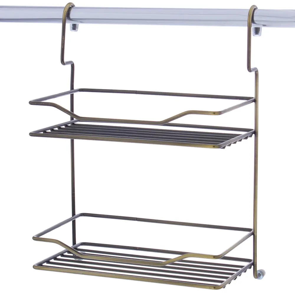 Полка двухъярусная малая Delinia 200х130х285 мм цвет бронза STLM-2170088