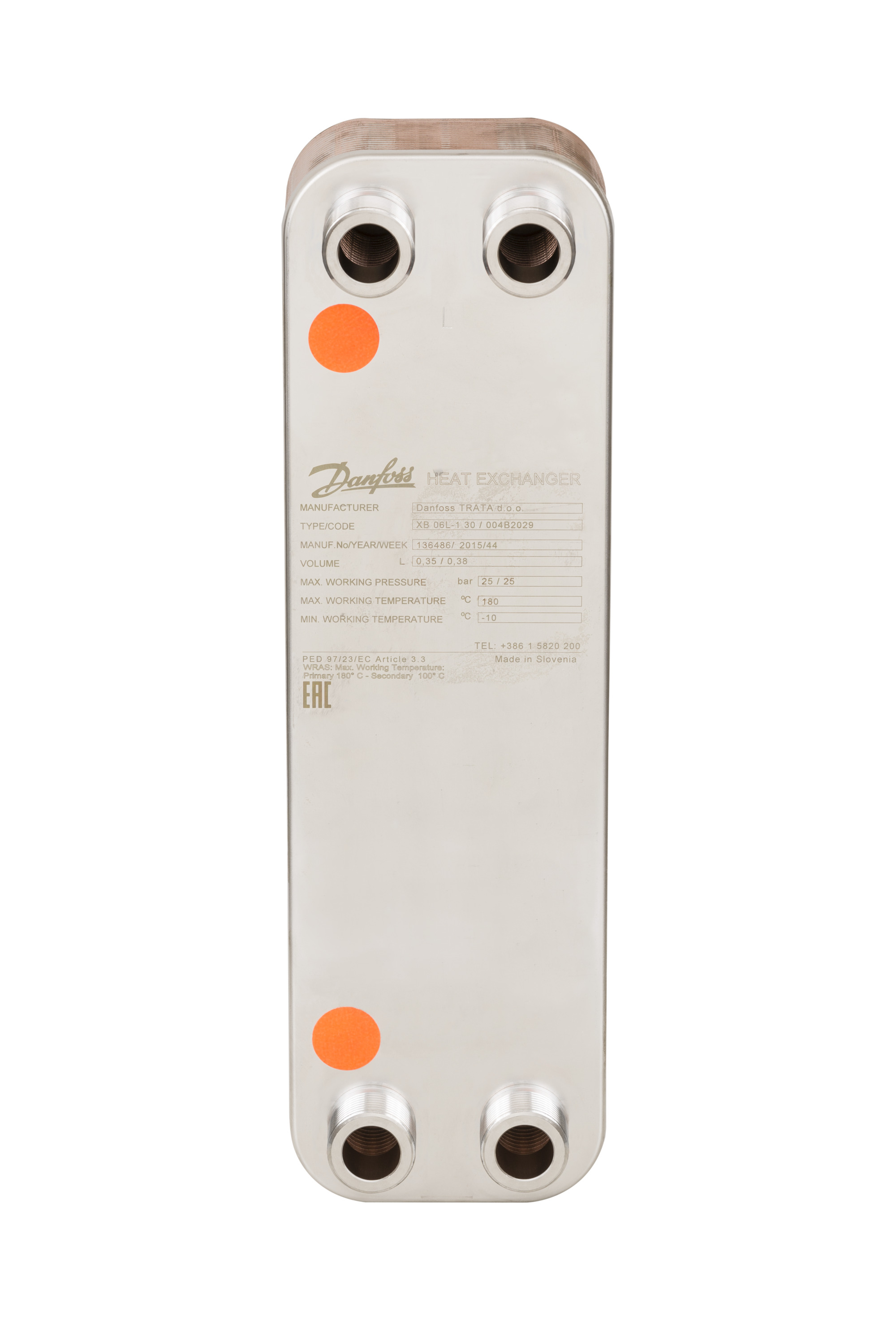 Danfoss Паяный пластинчатый теплообменник серии XB06 XB 06L-1 8 паяный пластинчатый теплообме 004B2024  - Вид №5