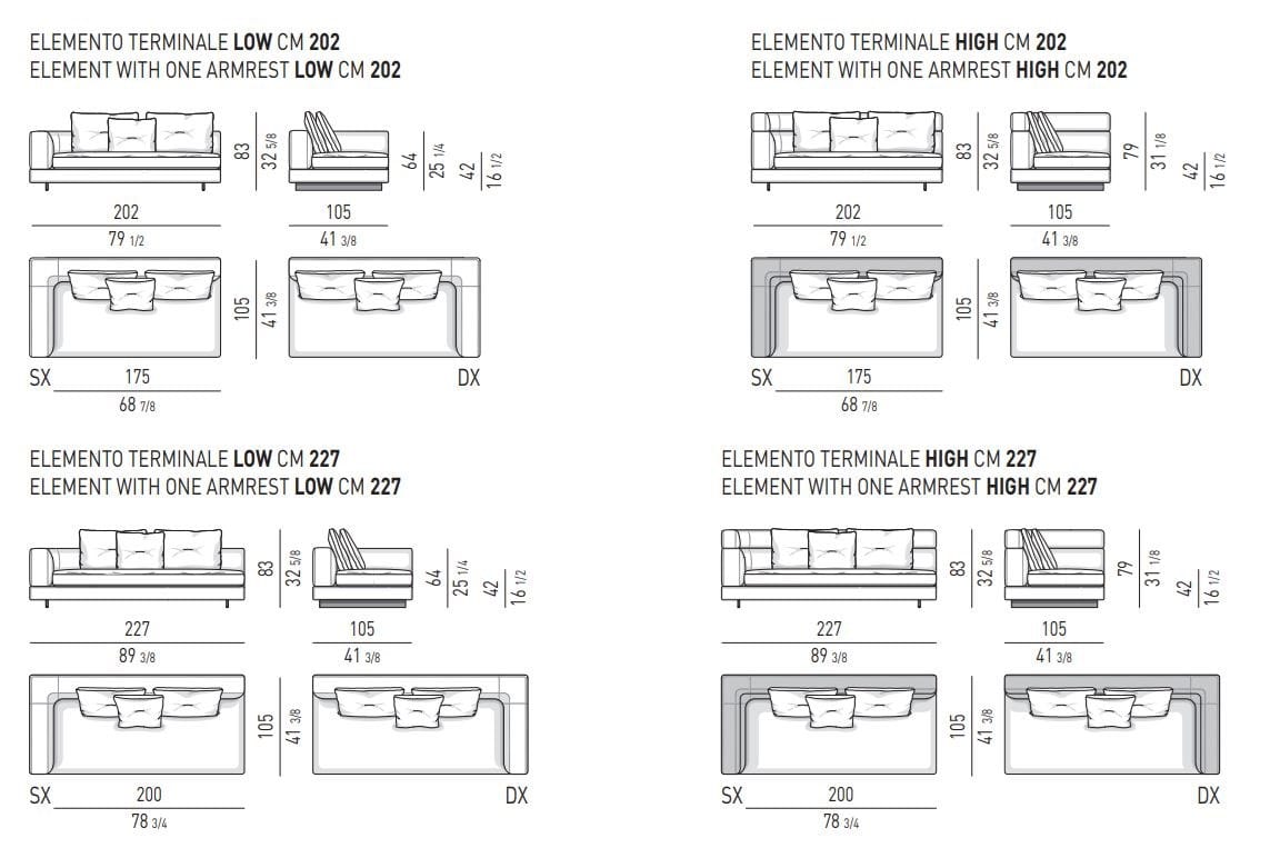 Модульный угловой диван из ткани Minotti ALEXANDER ARCH-00105167 - Вид №18