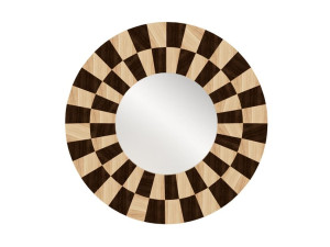 Круглое деревянное зеркало с рамкой