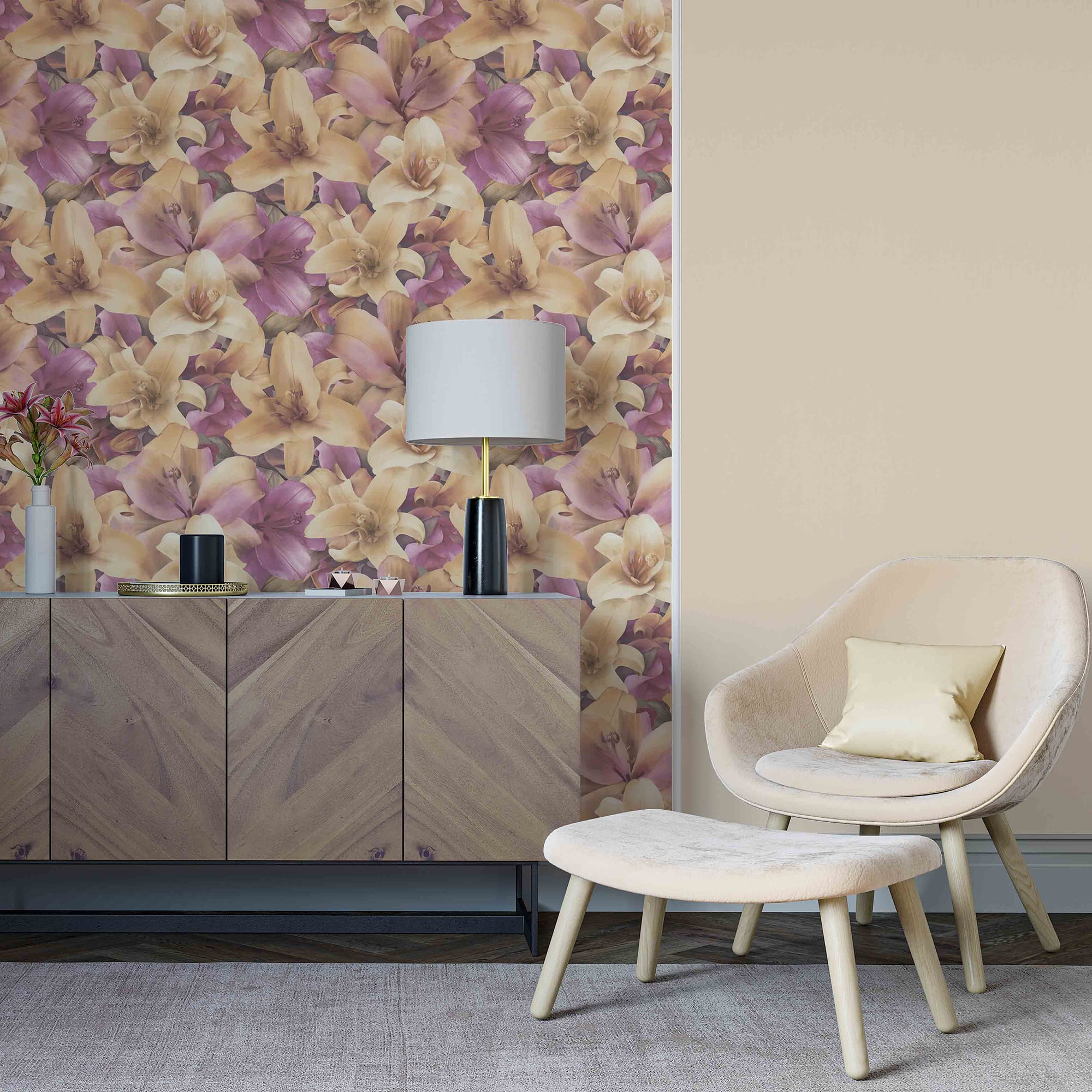 82912558 Обои флизелиновые фиолетовые 1.06 м PP71461-35 Lilium Santreyd - Вид №2
