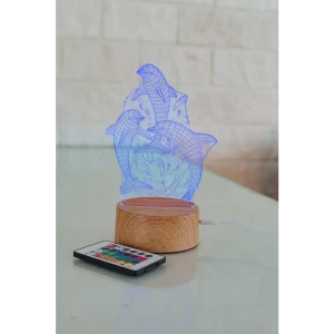90341605 Ночник светодиодный GLANZEN RPD-3D-RGB-DOLPHIN на батарейках, с выключателем STLM-0929240