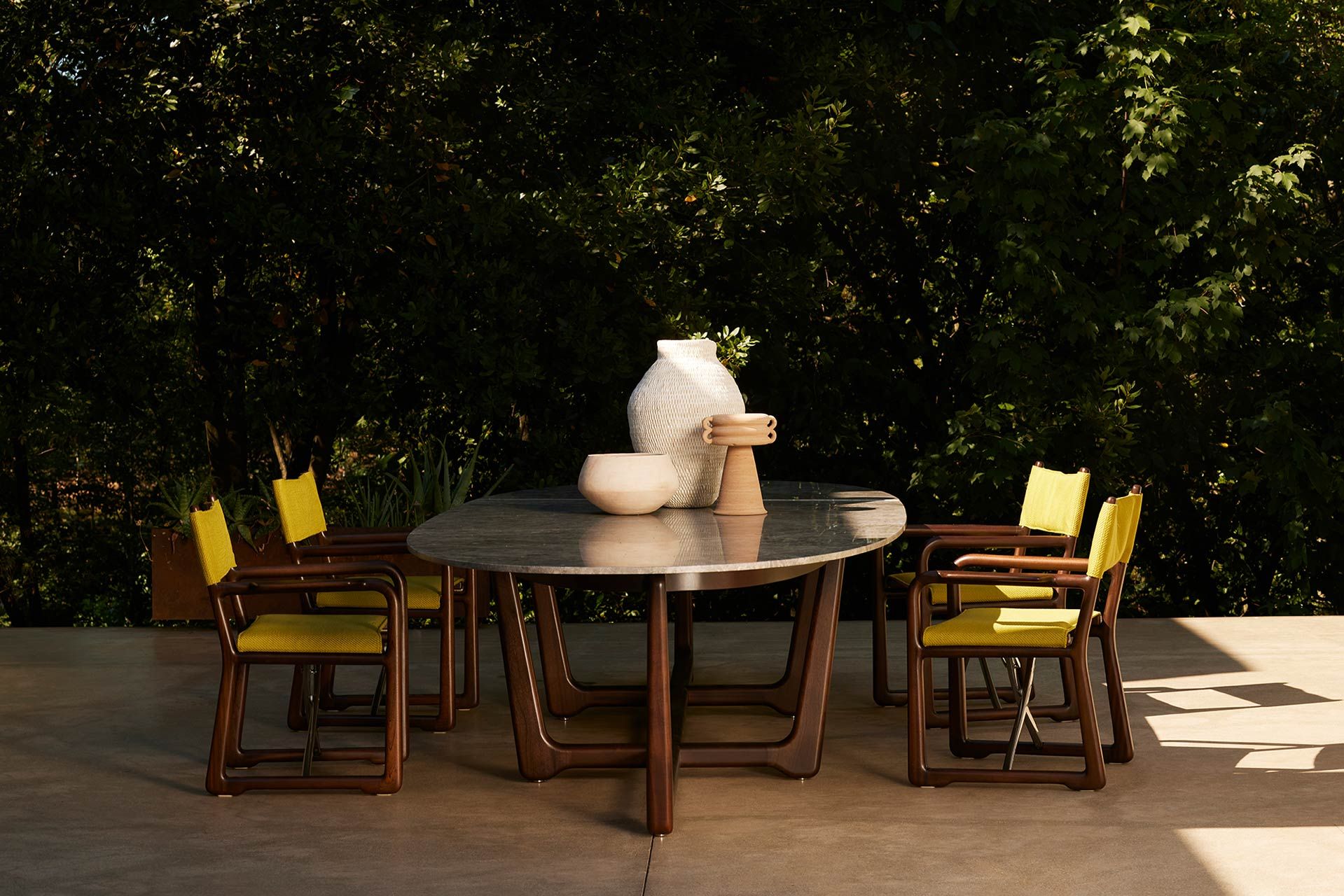 Овальный стол из мрамора бардильо и красного дерева Exteta Sunset ARCH-00103061 - Вид №2